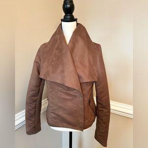 NEW YORK & CO SUEDE LOOK MOTO JACKET SIZE M